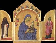 Duccio di Buoninsegna The Virgin Mary and angel predictor,Saint oil